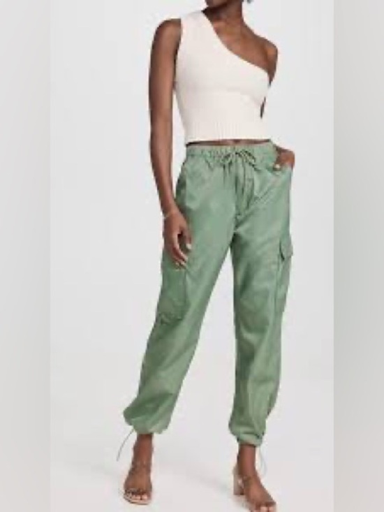 pistola Pants - PISTOLA Light Green Cargo Drawstring Jogger Pants Size S / Summer Chic